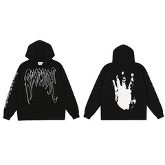 Revenge Dragon Bone Smoke Hoodie Skull Black and White Embroidered Hoodie American Skull Hoodie (32)