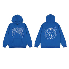 Revenge Dragon Bone Smoke Hoodie Skull Black and White Embroidered Hoodie American Skull Hoodie (36)