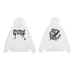 Revenge Dragon Bone Smoke Hoodie Skull Black and White Embroidered Hoodie American Skull Hoodie (60)