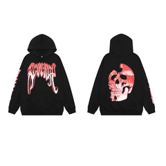 Revenge Dragon Bone Smoke Hoodie Skull Black and White Embroidered Hoodie American Skull Hoodie (24)