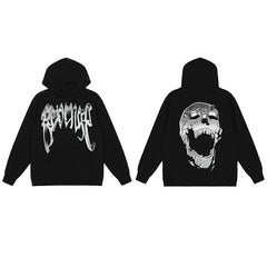 Revenge Dragon Bone Smoke Hoodie Skull Black and White Embroidered Hoodie American Skull Hoodie (38)