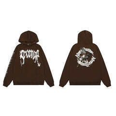 Revenge Dragon Bone Smoke Hoodie Skull Black and White Embroidered Hoodie American Skull Hoodie (59)