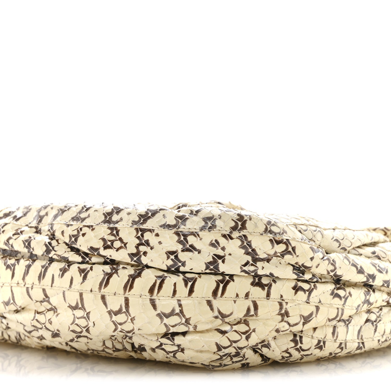 Snakeskin Small Matelasse Coffer Hobo Beige