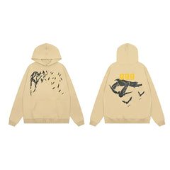 Revenge Dragon Bone Smoke Hoodie Skull Black and White Embroidered Hoodie American Skull Hoodie (67)