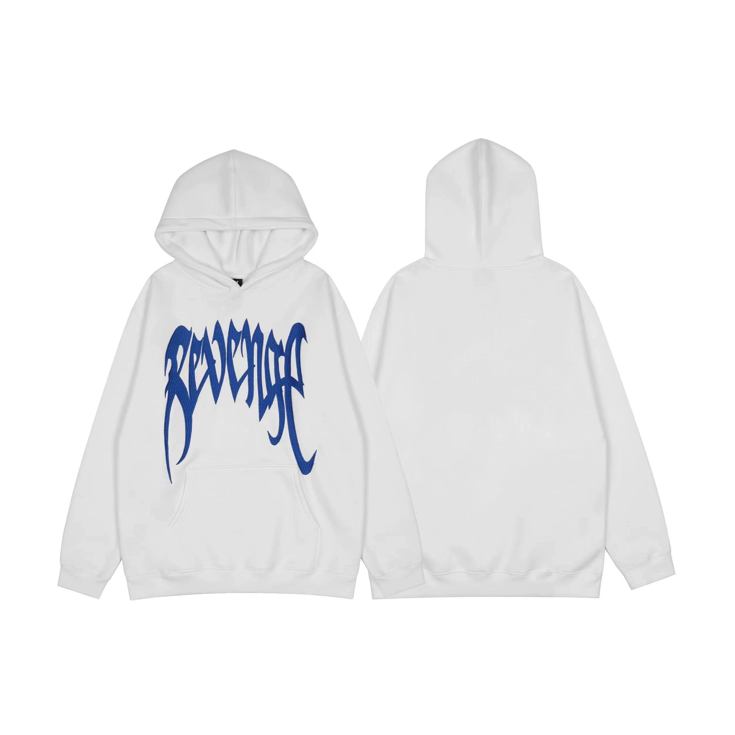 Revenge Dragon Bone Smoke Hoodie Skull Black and White Embroidered Hoodie American Skull Hoodie (44)