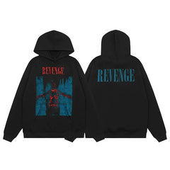 Revenge Dragon Bone Smoke Hoodie Skull Black and White Embroidered Hoodie American Skull Hoodie (56)