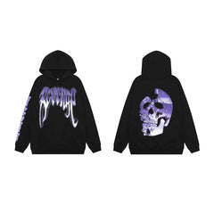 Revenge Dragon Bone Smoke Hoodie Skull Black and White Embroidered Hoodie American Skull Hoodie (23)