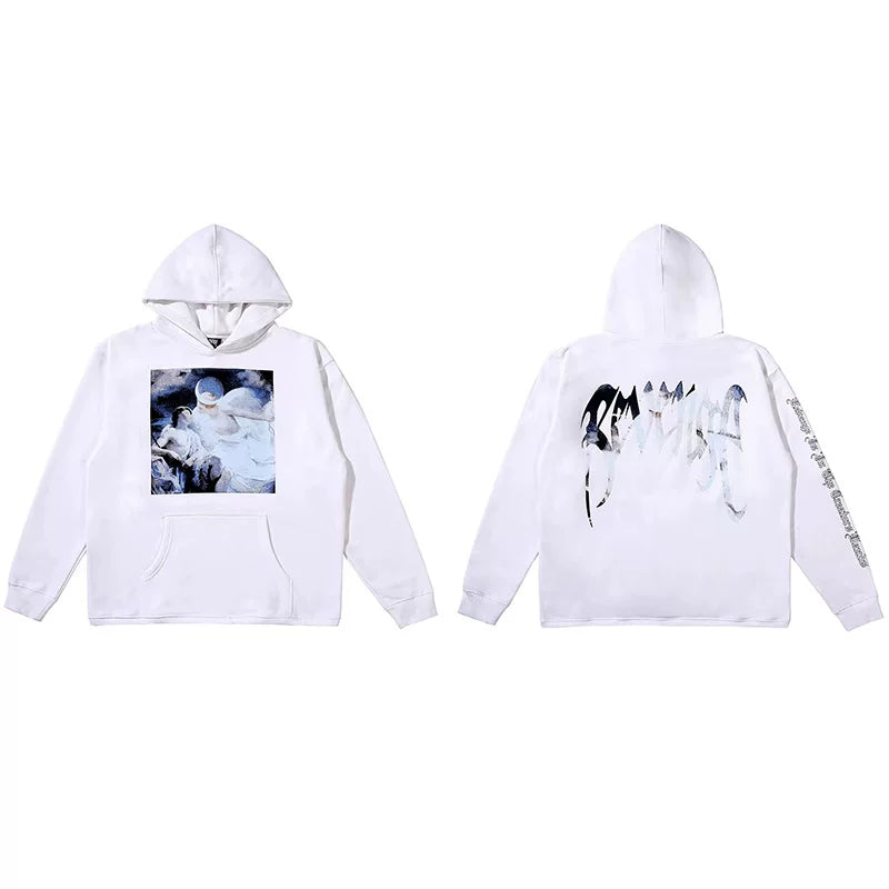 Revenge Dragon Bone Smoke Hoodie Skull Black and White Embroidered Hoodie American Skull Hoodie (22)