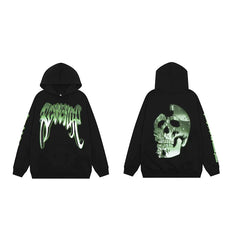 Revenge Dragon Bone Smoke Hoodie Skull Black and White Embroidered Hoodie American Skull Hoodie (27)
