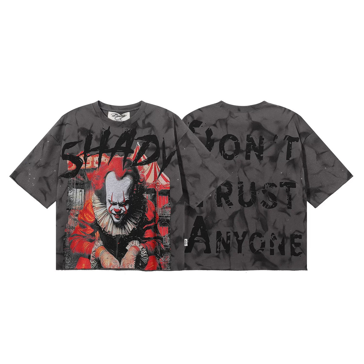 BKYS niche American high street trendy hip-hop hot stamping print casual loose cotton looped fabric thick short sleeved T-shirt (2)