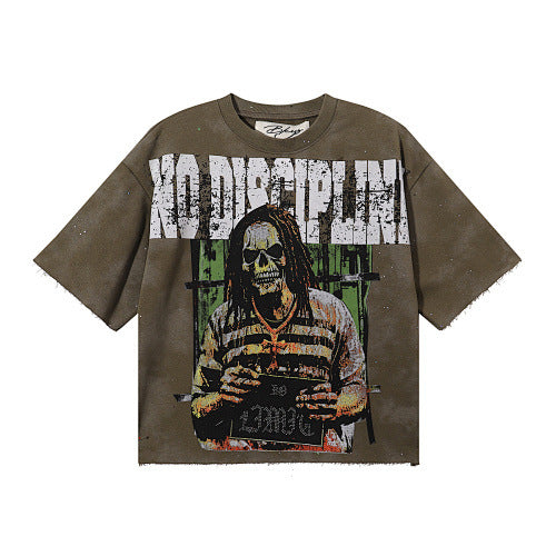 BKYS No Discipline Mugshot Skeleton Cropped Street Tee