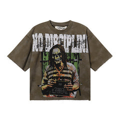 BKYS No Discipline Mugshot Skeleton Cropped Street Tee