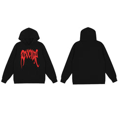 Revenge Dragon Bone Smoke Hoodie Skull Black and White Embroidered Hoodie American Skull Hoodie (42)