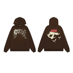 Revenge Dragon Bone Smoke Hoodie Skull Black and White Embroidered Hoodie American Skull Hoodie (68)
