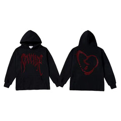 Revenge Dragon Bone Smoke Hoodie Skull Black and White Embroidered Hoodie American Skull Hoodie (19)